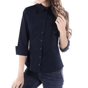 Plain Black Button Down Shirt